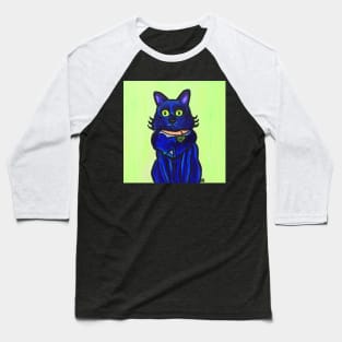 Limón Eyes - Blue Cat Baseball T-Shirt